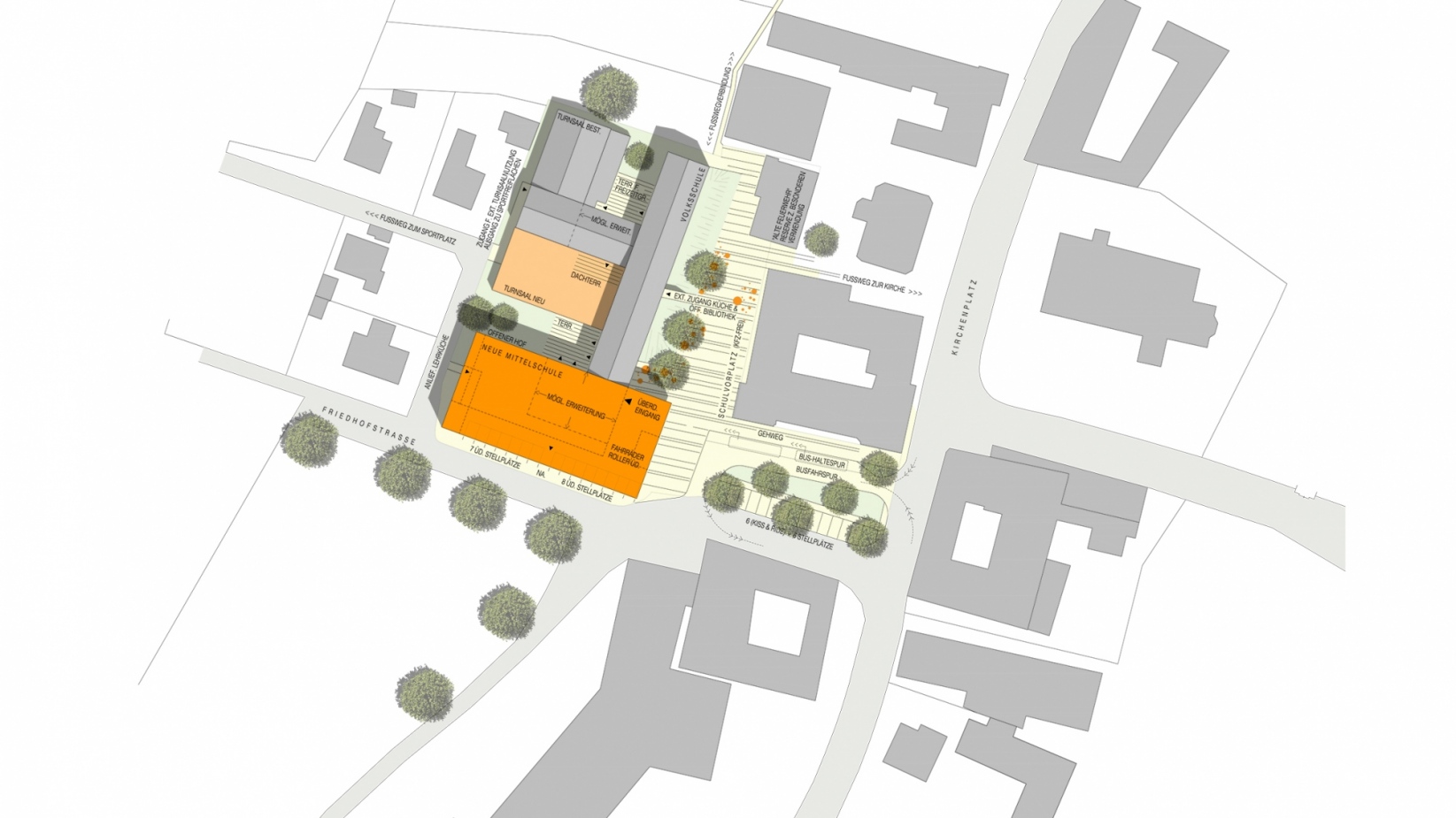 Wettbewerb Architektur Schulzentrum Hartkirchen Umbau Erweiterung Karrer Oehlinger Ankauf